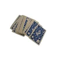 blue and white playing cards on a black background